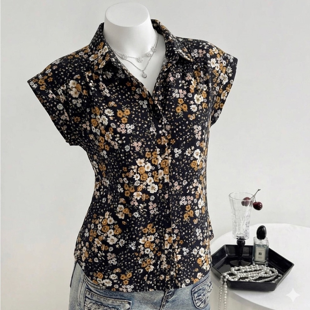 Floral Button-Up Blouse